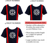 BIRTHDAY Firefighter Personalized BLACK 2PC Toddler Outfit