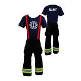 BIRTHDAY Firefighter Personalized BLACK 2PC Toddler Outfit