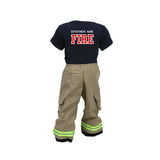 RED MALTESE CROSS Firefighter Personalized TAN 2PC Baby Outfit