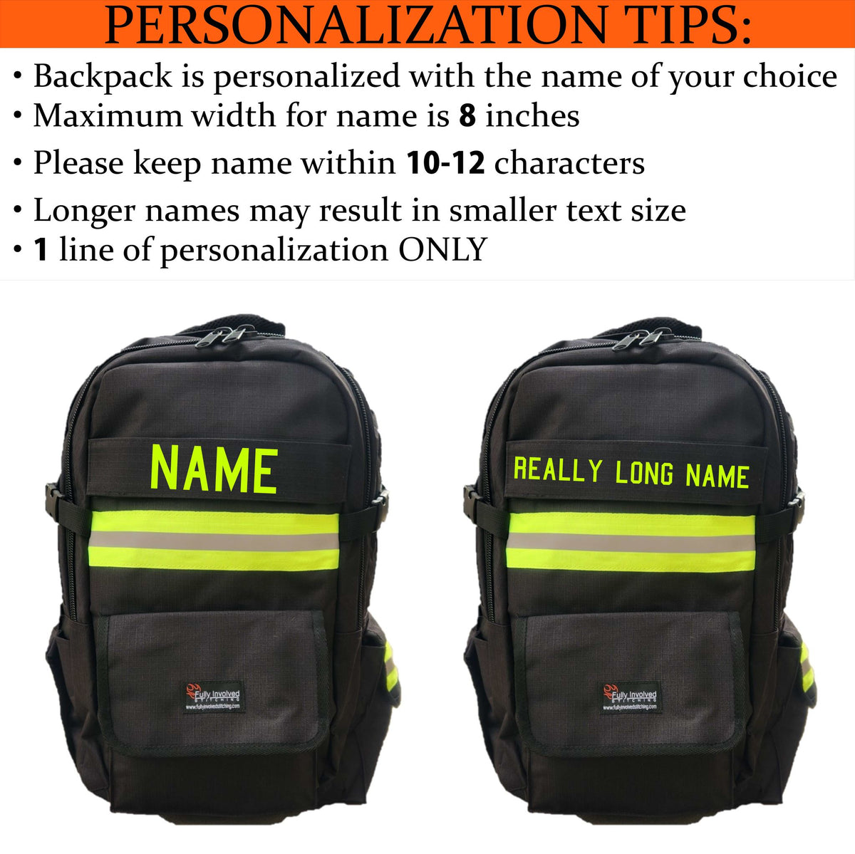 Firefighter Personalized Backpack Bag