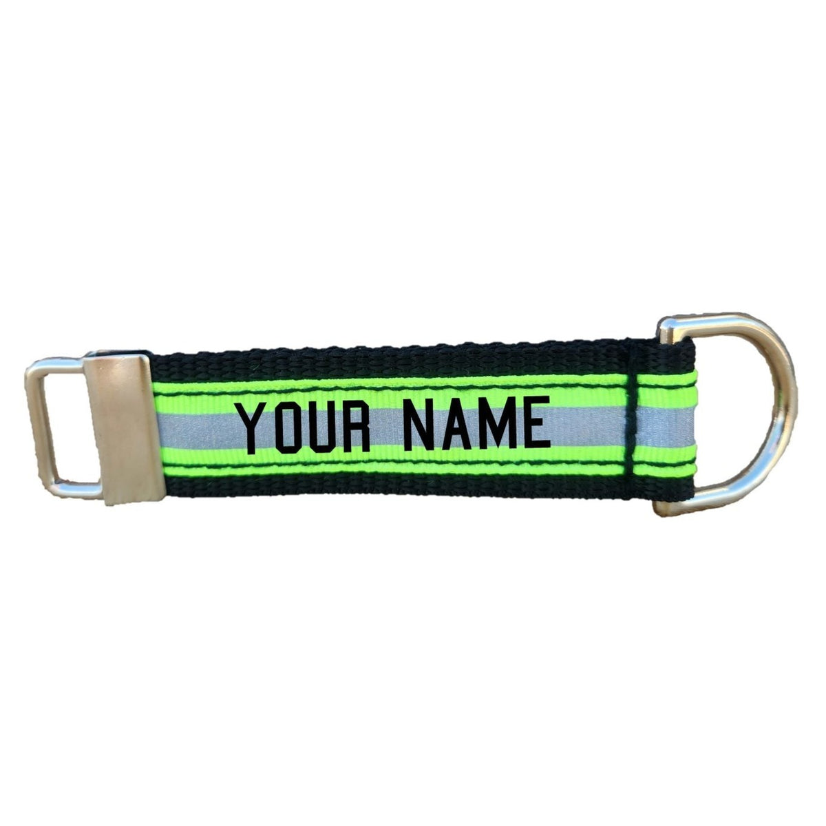 Firefighter Keychain with D-ring and Reflective Trim – Fully