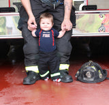 ORIGINAL Firefighter Personalized BLACK 2PC Baby Outfit