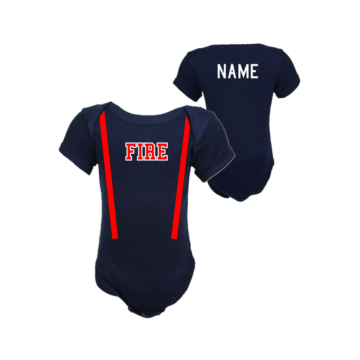 ORIGINAL Firefighter Personalized Navy Baby Bodysuit (ONLY)