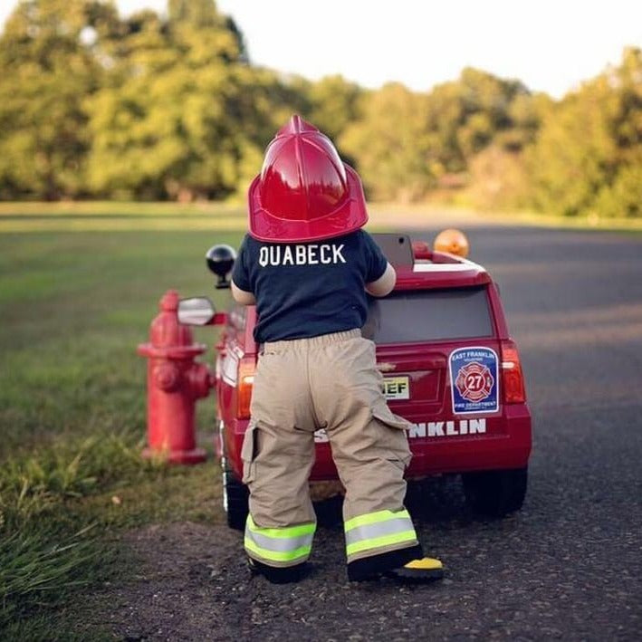 ORIGINAL Firefighter Personalized Navy Baby Bodysuit (ONLY)