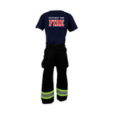 RED MALTESE CROSS Firefighter Personalized BLACK 2PC Toddler Outfit