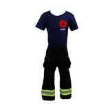 RED MALTESE CROSS Firefighter Personalized BLACK 2PC Toddler Outfit