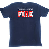 Firefighter Adult Men's Personalized Navy Shirt with RED Maltese Cross