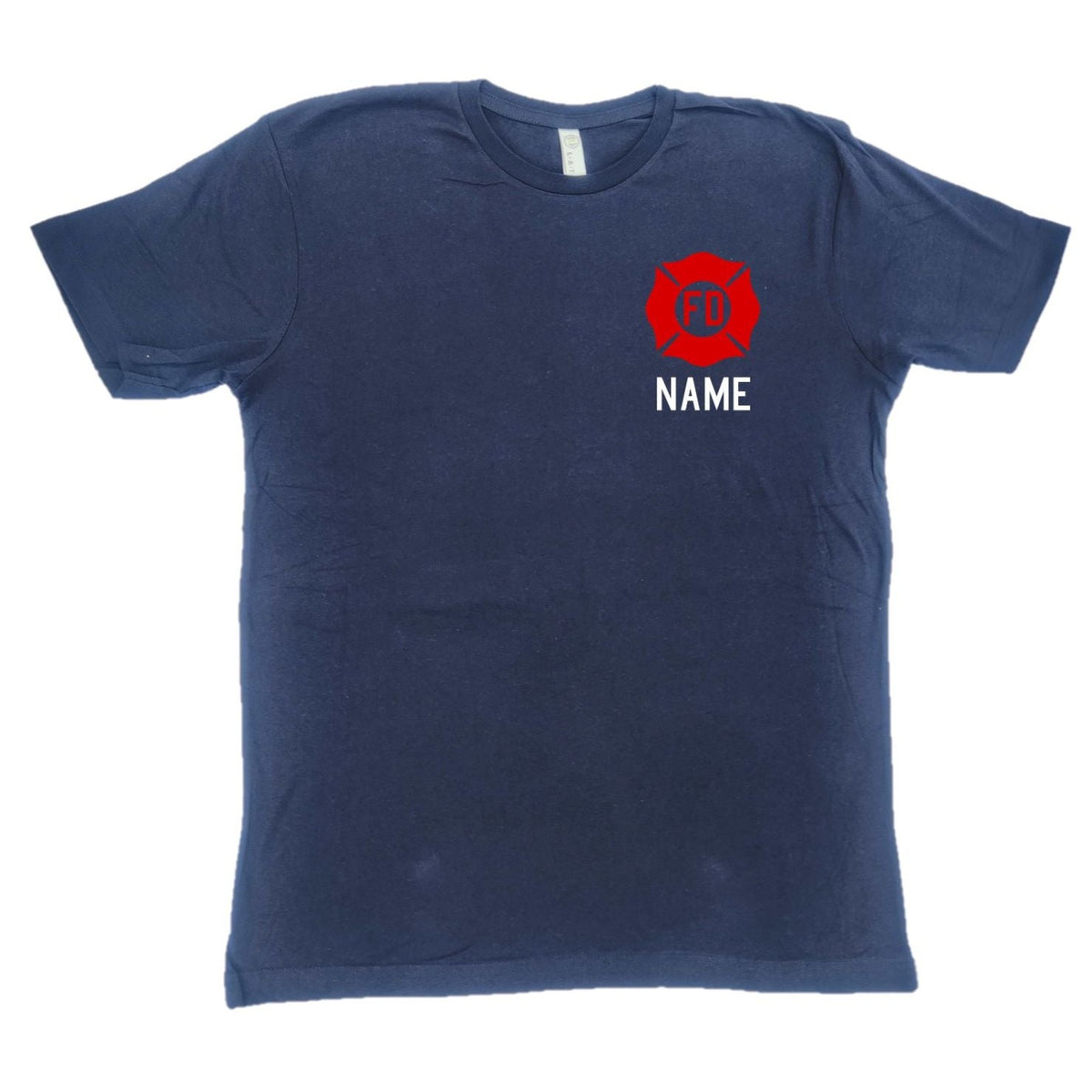 Firefighter Adult Men's Personalized Navy Shirt with RED Maltese Cross