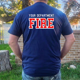 Firefighter Adult Men's Personalized Navy Shirt with RED Maltese Cross