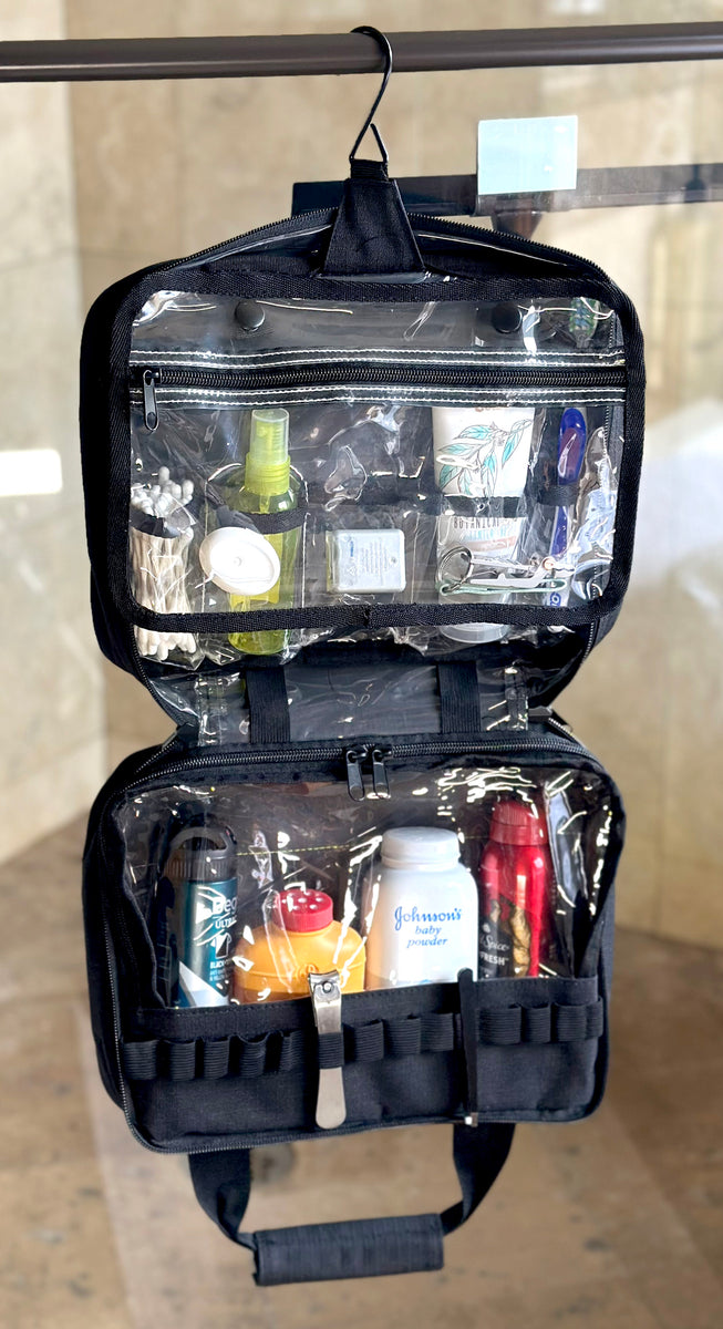 Firefighter Personalized BLACK Overnight Toiletry Bag Fully Involved