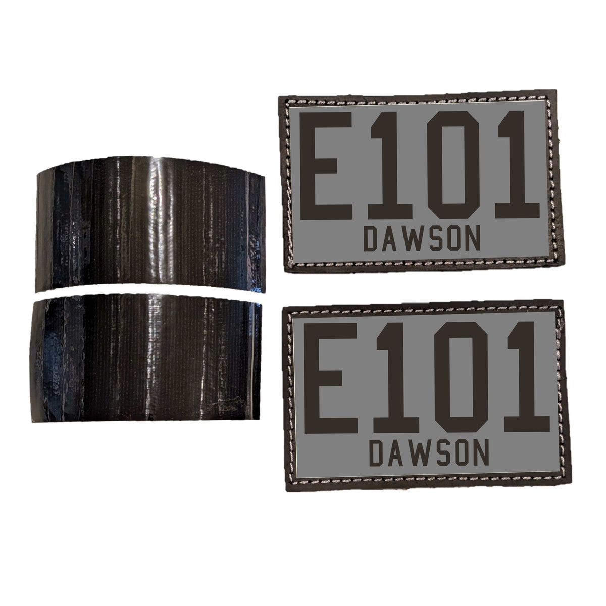 Personalized Reflective Leather Firefighter Helmet Tags (Set of 2)