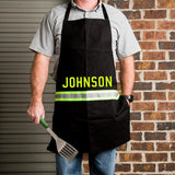 Firefighter Personalized BLACK Apron and Stocking Set