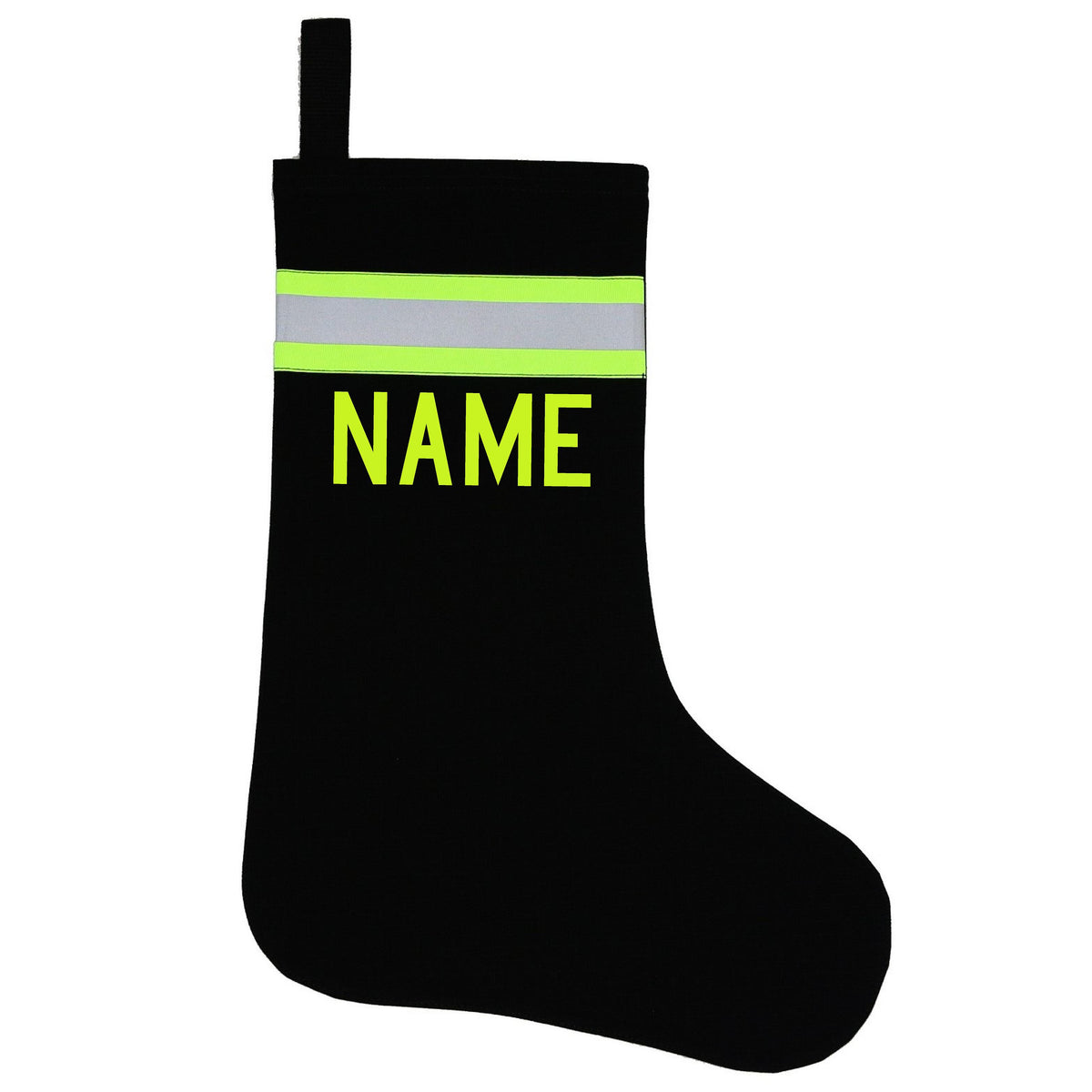 Firefighter Personalized BLACK Christmas Holiday Gift Stocking