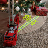Firefighter Personalized TAN Christmas Holiday Tree Skirt