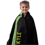 Firefighter Personalized Toddler BLACK Blanket
