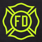 Firefighter Personalized BLACK Yard Flag - Maltese Cross and Name