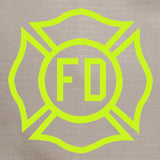 Firefighter Personalized TAN Yard Flag - Maltese Cross and Name