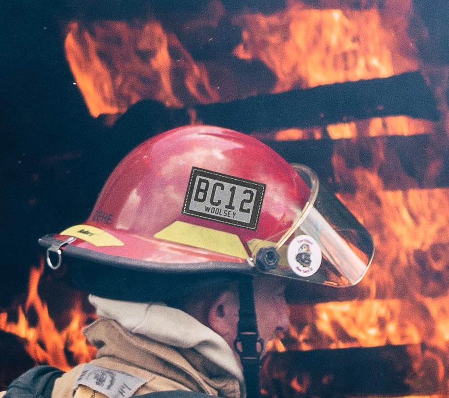 Personalized Reflective Leather Firefighter Helmet Tags (Set of 2)