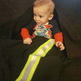 Firefighter Personalized Baby BLACK Blanket