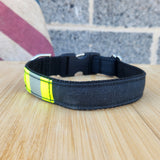 Firefighter Personalized BLACK Dog Collar