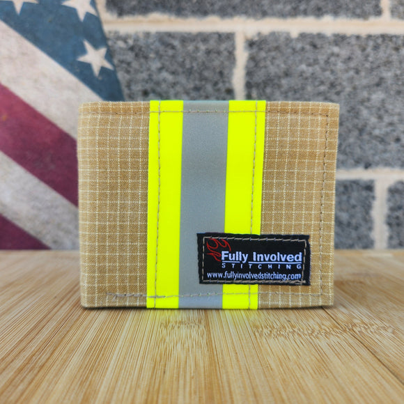 Firefighter TAN Turnout Out Gear Captain Wallet