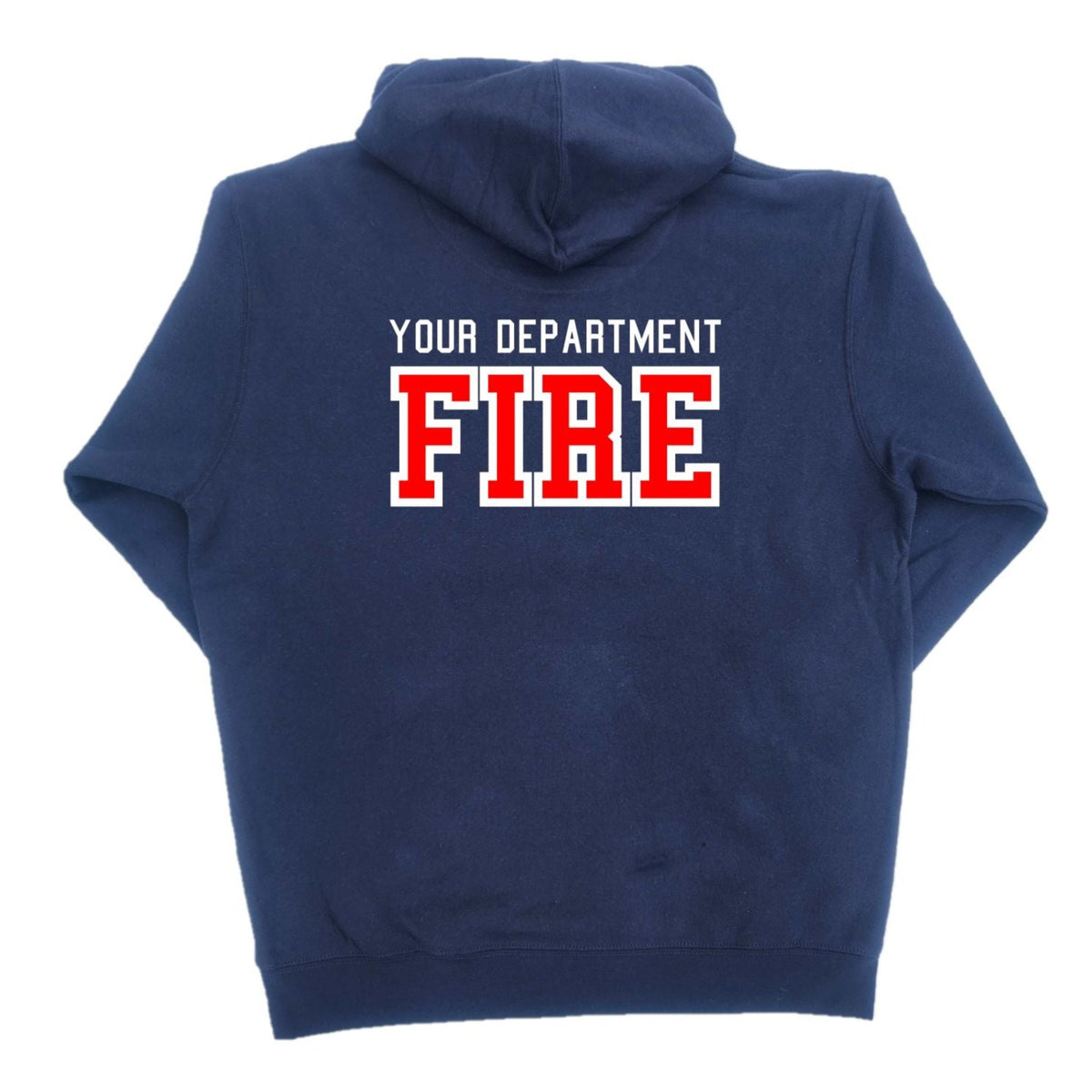 Firefighter Personalized Adult Unisex Navy Pullover Hoodie with RED Maltese Cross