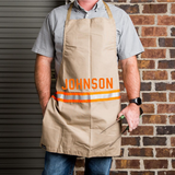 Firefighter Personalized TAN Apron with ORANGE Reflective