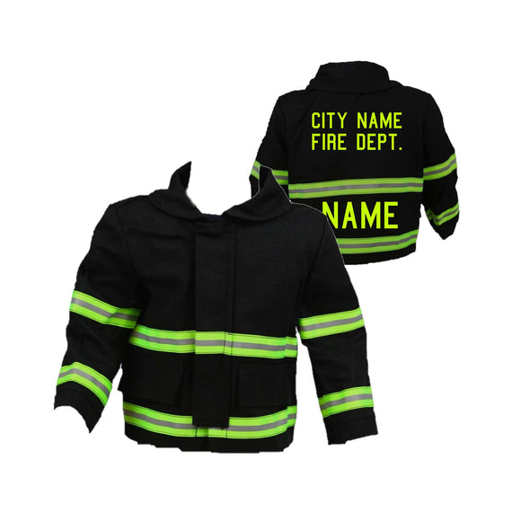 Firefighter Personalized BLACK Baby Jacket with Name and Fire Department (JACKET ONLY)