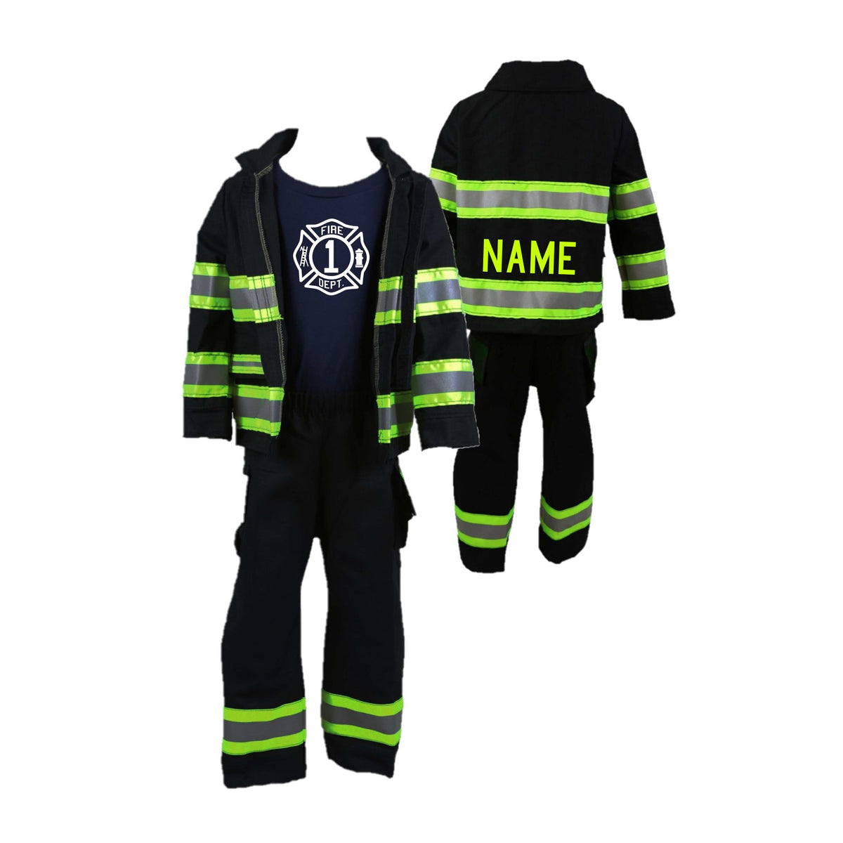 BIRTHDAY Firefighter Personalized BLACK 3PC Toddler Outfit