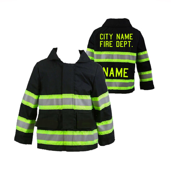 Firefighter Personalized BLACK Toddler Jacket with Name and Fire Department (JACKET ONLY)