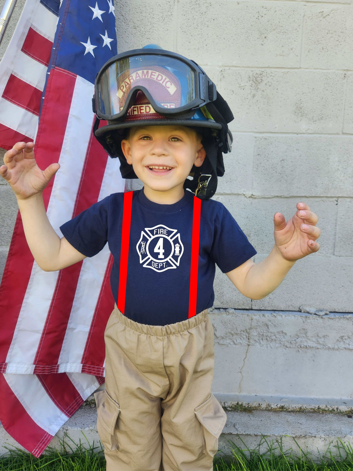 BIRTHDAY Firefighter Personalized BLACK 3PC Toddler Outfit