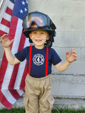 BIRTHDAY Firefighter Personalized BLACK 2-Piece Toddler Outfit