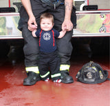 BIRTHDAY Firefighter Personalized Navy Baby Bodysuit (ONLY)