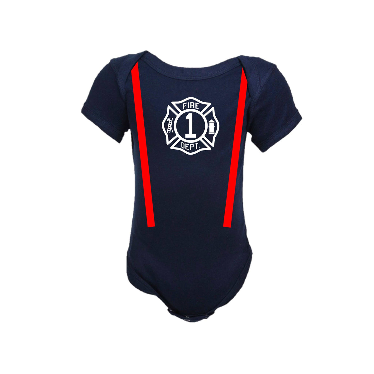 BIRTHDAY Firefighter Personalized TAN 2PC Baby Outfit