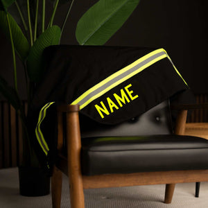 Firefighter Personalized BLACK Station Blanket