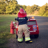 BIRTHDAY Firefighter Personalized BLACK 2-Piece Baby Outfit