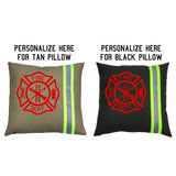 Firefighter Personalized Maltese Cross Throw Decor Pillow