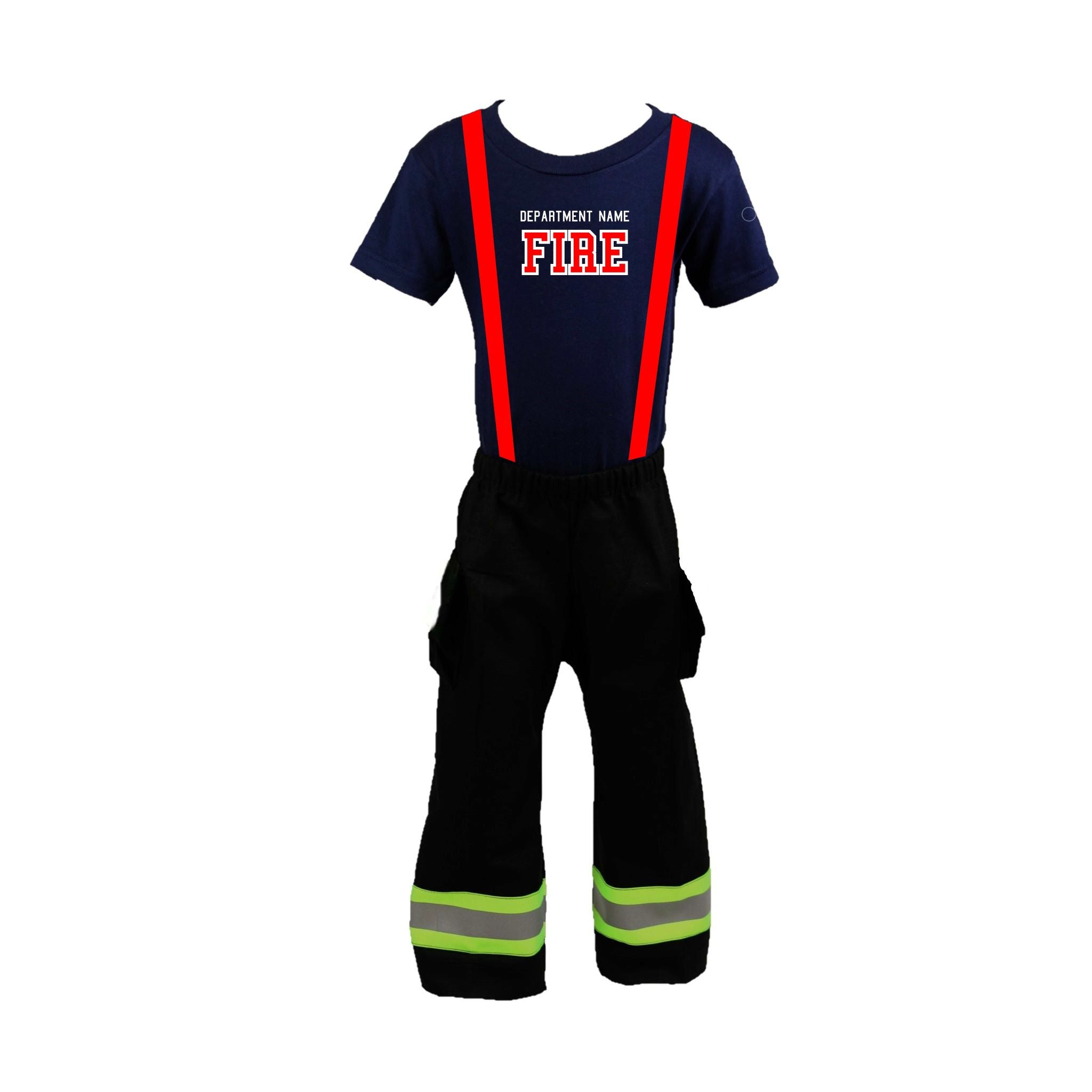 Personalized Firefighter Toddler Outfit Looks Like Real Turnout Bunker Gear  Halloween Costume – Fully Involved Stitching