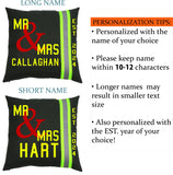 Firefighter Personalized Wedding Pillow with Last Name and Date