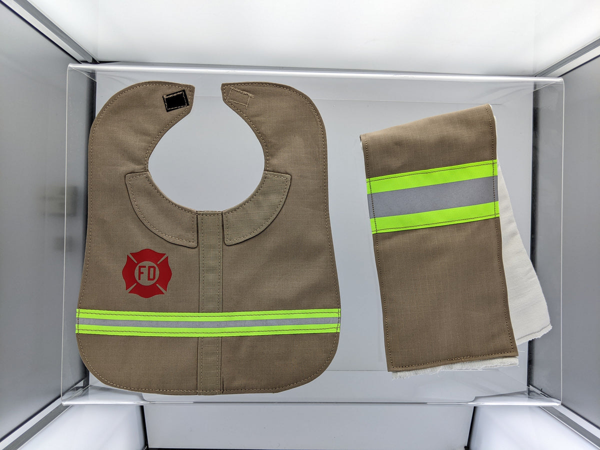 Firefighter Personalized Bib & Burp Rag Set