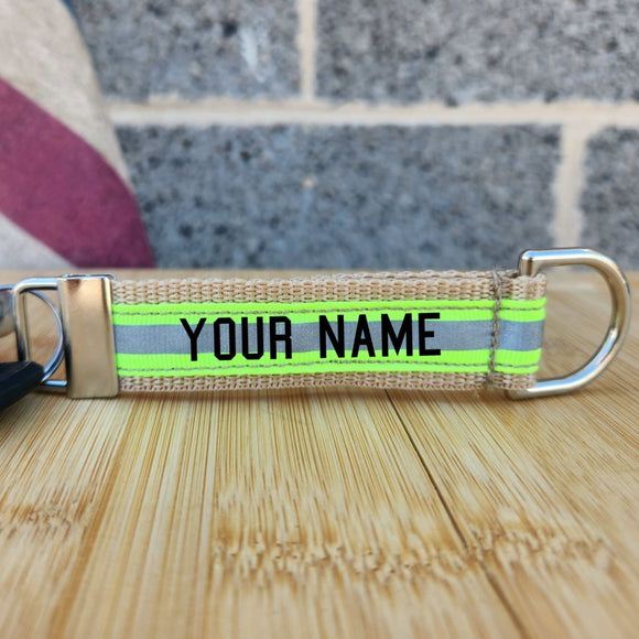 Personalized Firefighter Keychain with D-Ring