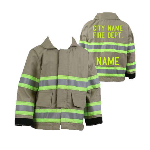 Firefighter Personalized TAN Toddler Jacket with Name and Fire Department (JACKET ONLY)