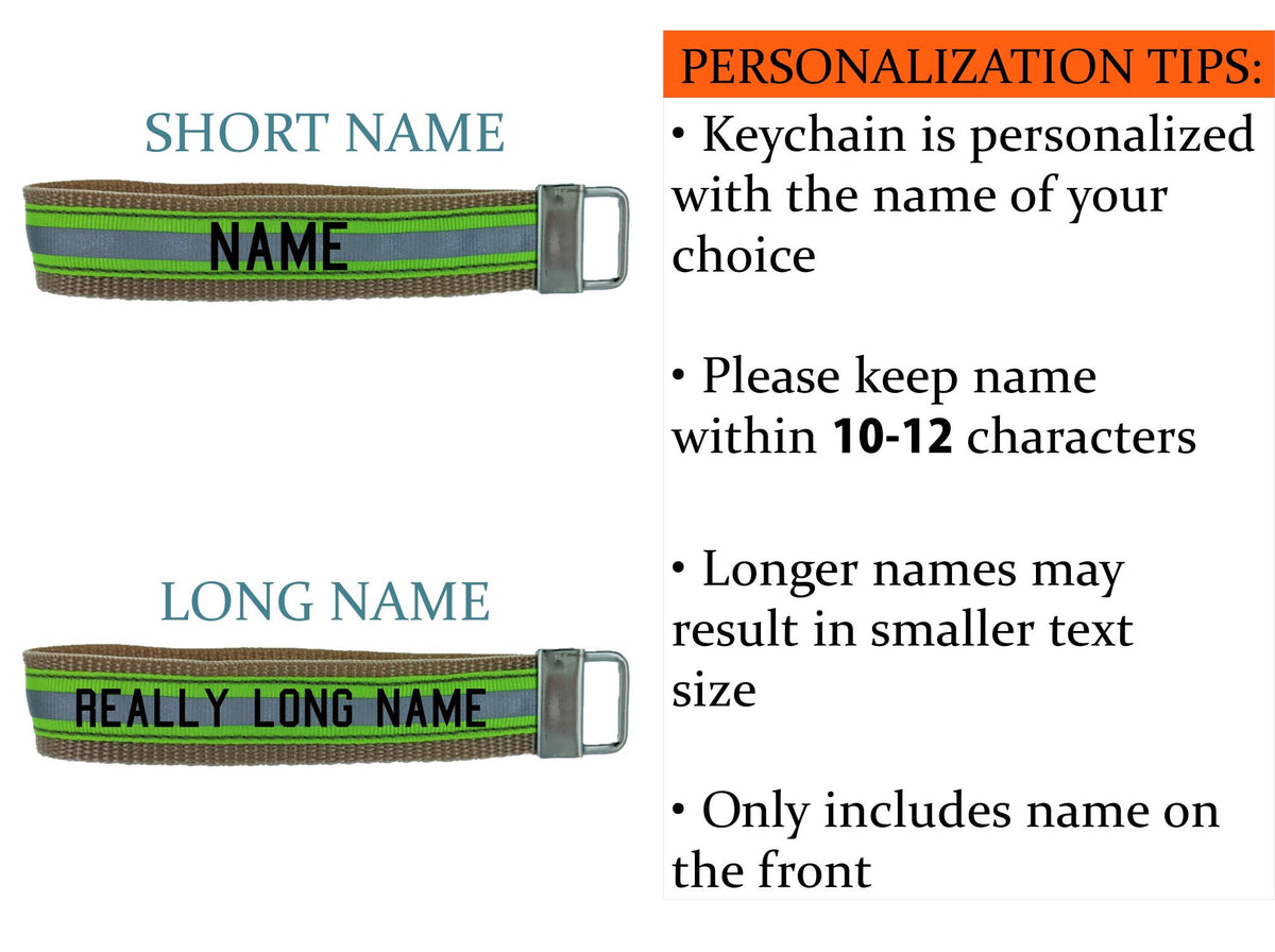 Firefighter Personalized Wristlet Keychain