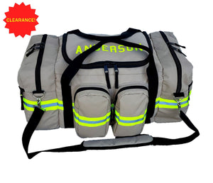 BLEMISHED Firefighter Personalized Tan Station Gym Bag