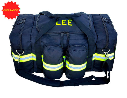 BLEMISHED Firefighter Personalized Black Station Gym Bag