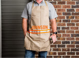 Firefighter Personalized TAN Apron with ORANGE Reflective