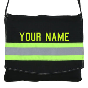 Firefighter Personalized BLACK Reversible Lightweight Messenger Bag