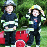 Firefighter Personalized Toddler BLACK 3-Piece Outfit Costume