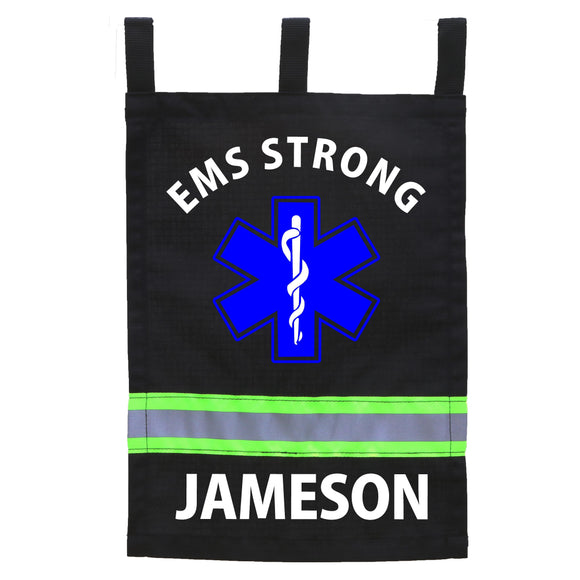 Firefighter Personalized BLACK EMS Yard Flag