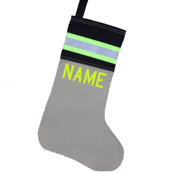 Firefighter Personalized TAN/BLACK Stocking